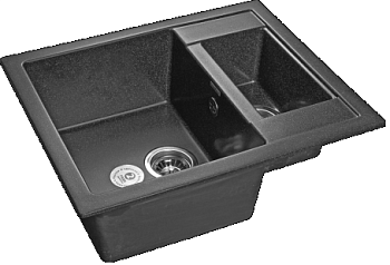 Фото товара: GranFest QUADRO GF-Q-610 K, мойка, мрамор, графит