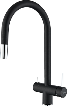 Фото товара: Rivelato TREVI 2433505 antracite cromo, смеситель, антрацит/хром