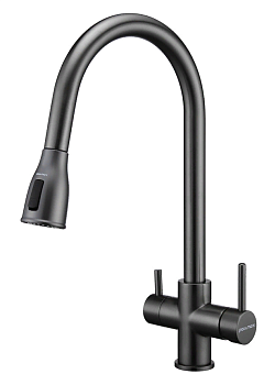 Фото товара: Paulmark LANGE, смеситель, вороненая сталь