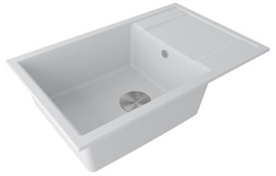 Paulmark FLUGEN 60, мойка, гранит, белый Детальное фото товара: Paulmark FLUGEN 60, мойка, гранит, белый