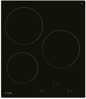 Детальное фото товара: LEX EVH 430B BL стеклокерамическая поверхность
