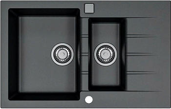 Фото товара: ALVEUS GRANITAL CADIT 70 CARBON - G91, мойка, гранит, черный (в комплекте с сифоном 1132822)
