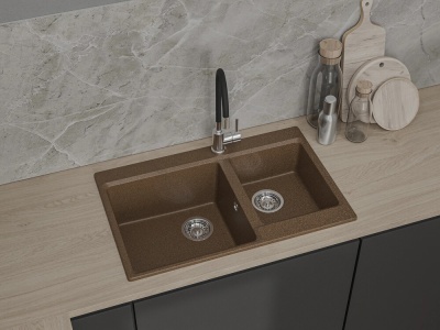 Детальное фото товара: GranFest LEVEL GF-LV-780K, мойка, мрамор, терракот