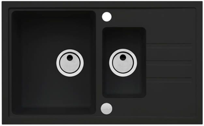 ALVEUS INTERMEZZO 70 GRANITAL DEEP BLACK-G90, мойка, гранит, темно-черный (в ком. с сифоном 1117293)