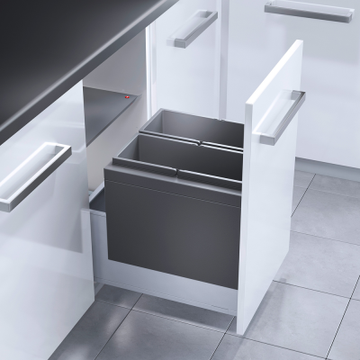 Hailo AS Triple 45 Комплект контейнеров 2x18л, рама, стационарная крышка, графит