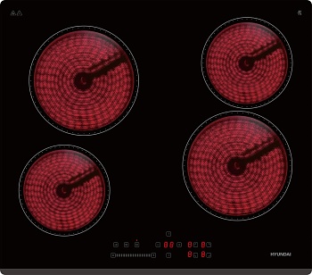 Фото товара: Hyundai HHE 6451 BG стеклокерамическая поверхность