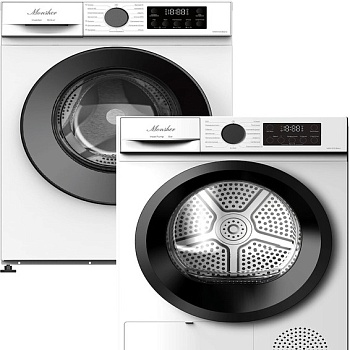 Фото товара: Monsher стирка MWM 510 Blanc + сушка MDM 510 Blanc + соед.эл MDS 510 Blanc