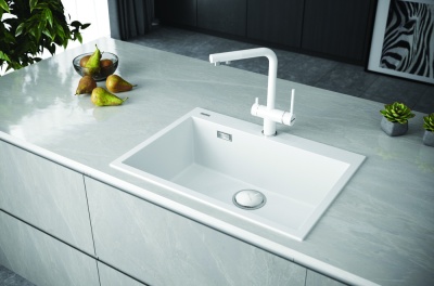 Paulmark DECORATION 69, мойка, гранит, белый Детальное фото товара: Paulmark DECORATION 69, мойка, гранит, белый