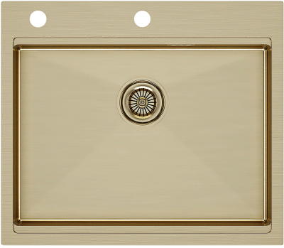 Детальное фото товара: Paulmark KRONER-PRO 59, мойка, нержавеющая сталь, брашированное золото
