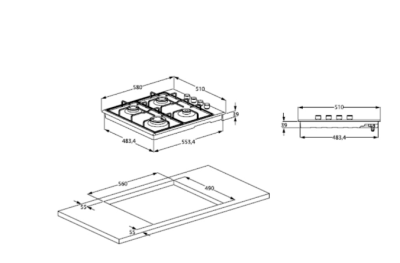 Детальное фото товара: Beko HIZG 64125 CR газовая поверхность