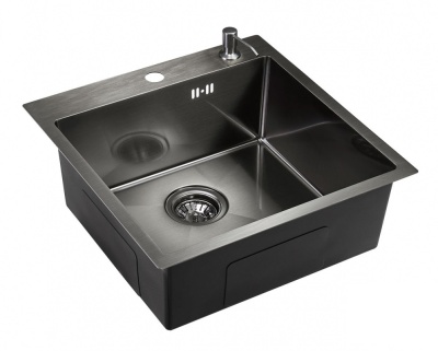 Фото товара: Emar EMB-117A PVD Nano Dark, мойка, нержавеющая сталь, вороненая сталь