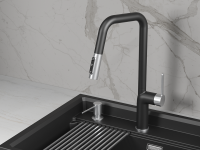 Детальное фото товара: GRANULA 9011 смеситель, нержавеющая сталь, турмалин