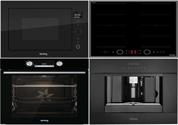 Фото товара: KORTING HIB 68700 B QUADRO + OKB 8481 ESN PYRO + KMI 825 TGN + KCM 9200 BG