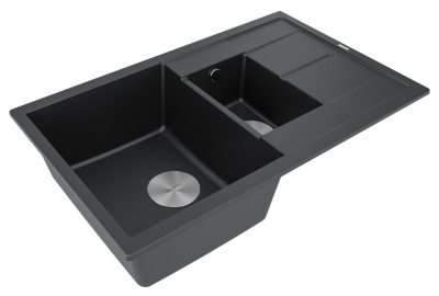 Paulmark FLUGEN 60/1,5, мойка, гранит, черный металлик Детальное фото товара: Paulmark FLUGEN 60/1,5, мойка, гранит, черный металлик