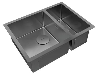 Paulmark NEXT 58/2S UNI, мойка, нержавеющая сталь, вороненая сталь Детальное фото товара: Paulmark NEXT 58/2S UNI, мойка, нержавеющая сталь, вороненая сталь