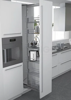 Фото товара: Sige Frontfix-M колонна выдвижная с 5-ю сетчатыми корзинами для высокого шкафа шириной 300 мм