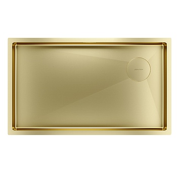 Фото товара: Paulmark NEXT-SKEW 74 UNI, мойка, нержавеющая сталь, брашированное золото