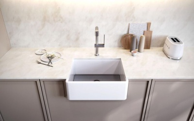 ALVEUS NEOCERAMIC, мойка, нержавеющая сталь, белый