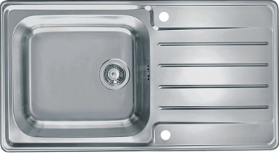 ALVEUS PRAKTIK 100 SAT-90, мойка, нерж.сталь (в комплекте с сифоном 1127251)