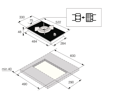 Детальное фото товара: ASKO HG8313BGB1 газовая поверхность