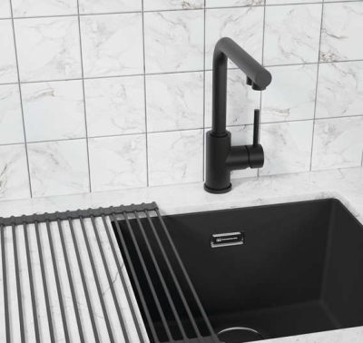 Детальное фото товара: Omoikiri Nakagawa 2 Plus-WH, смеситель, гранит, белый