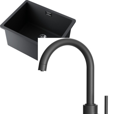 Детальное фото товара: Omoikiri Kata 54-U-BL + Shinagawa 2 Plus-BL черный