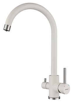 Фото товара: GranFest GF-Z-5420, смеситель, гранит, белый
