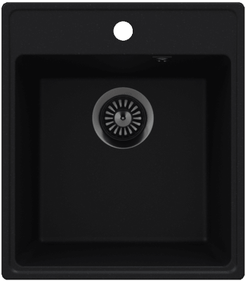 Детальное фото товара: Maunfeld Perla 425 MFQS-425B, мойка, гранит, черный
