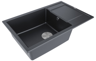 Paulmark FLUGEN 60, мойка, гранит, черный металлик Детальное фото товара: Paulmark FLUGEN 60, мойка, гранит, черный металлик