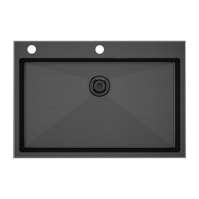 Paulmark KRONER-EDGE 75, мойка, нержавеющая сталь, вороненая сталь