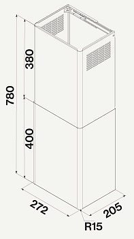 Фото товара: Falmec короб декоративный для TAB 60-80, нержавеющая сталь