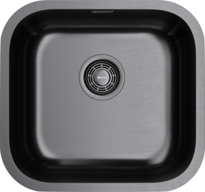 Omoikiri Omi 44-U/IF-GM, мойка, нержавеющая сталь/вороненая сталь