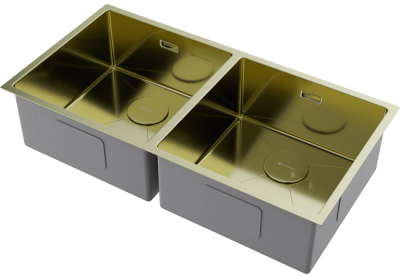 Детальное фото товара: Omoikiri Taki 86-2-U/IF LG, мойка, нержавеющая сталь/светлое золото