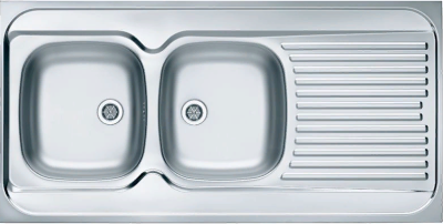 ALVEUS CLASSIC 100 NAT-60, мойка, нержавеющая сталь, левая (в комплекте с сифоном 1071240)