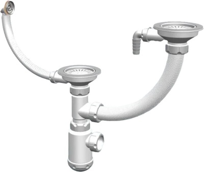 GranFest Сифон двойной Санпласт GRAND с круглым переливом и отводом ЭКО Детальное фото товара: GranFest Сифон двойной Санпласт GRAND с круглым переливом и отводом ЭКО