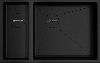 Фото товара: Omoikiri Taki 69-2-U/IF-GB-R Side, мойка, нержавеющая сталь/графит, чаша справа