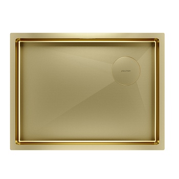 Фото товара: Paulmark NEXT-SKEW 58 UNI, мойка, нержавеющая сталь, брашированное золото