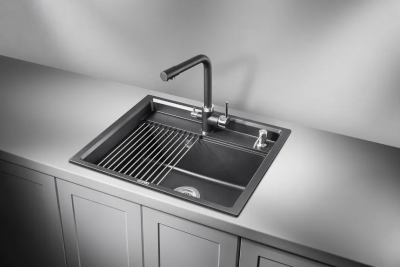 GRANULA 6003 мойка, гранит, черный Детальное фото товара: GRANULA 6003 мойка, гранит, черный