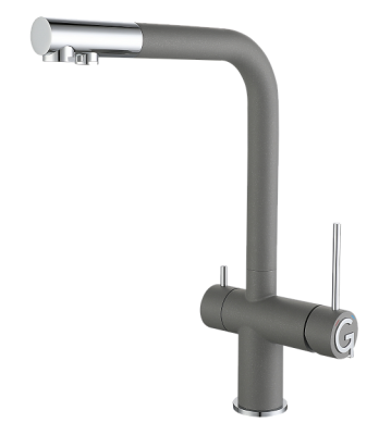 Rivelato LUGANO 1523513 grigio/cromo, смеситель, гранит, серый/хром