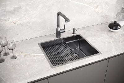 Детальное фото товара: Paulmark NEXT-PRO 54 UNI, мойка, нержавеющая сталь, вороненая сталь