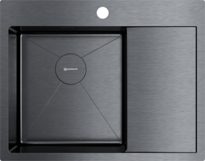 Omoikiri Akisame 65-GM-L, мойка, нержавеющая сталь/вороненая сталь, чаша слева