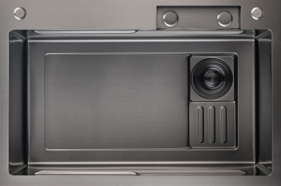 Детальное фото товара: GranFest 7545 PVD, мойка, нержавеющая сталь, графит