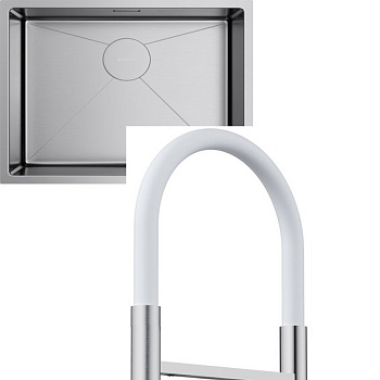 Фото товара: Omoikiri Taki 54-U/IF-IN + Kanto-2 Plus-SB BN-WH нержавеющая сталь