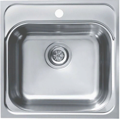 ALVEUS BASIC 140 SAT-90, мойка, нержавеющая сталь сатин ( в комплекте с сифоном 1130550)