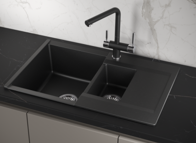 GRANULA ES-7808 мойка, гранит, шварц Детальное фото товара: GRANULA ES-7808 мойка, гранит, шварц