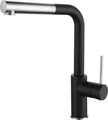 Детальное фото товара: Rivelato ALBANO 1573503 nero/cromo, смеситель, гранит, черный/хром