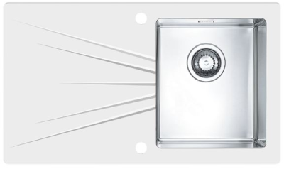 ALVEUS KARAT 10, мойка, нержавеющая сталь, белый (в комплекте с сифоном 1127251)