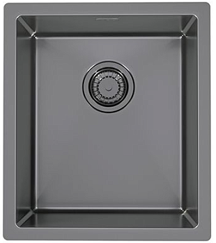 Фото товара: ALVEUS QUADRIX MONARCH 20 ANTHRACITE, мойка, нерж. сталь, антрацит (в компл. с выпуском без сифона)