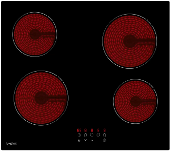 Фото товара: Evelux HEV 640 B стеклокерамическая поверхность