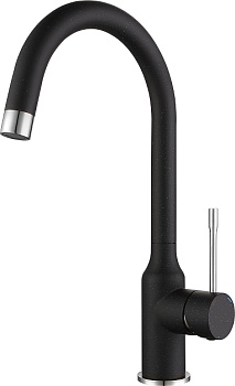 Фото товара: Rivelato GARDA 1923502 nero/cromo, смеситель, гранит, черный/хром